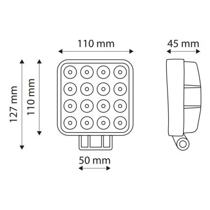 LED Auto kohtvalgusti EPISTAR LED/48W/10-30V IP67 6000K