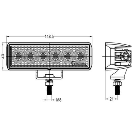 LED Auto kohtvalgusti OSRAM LED/24W/10-30V IP68 5700K
