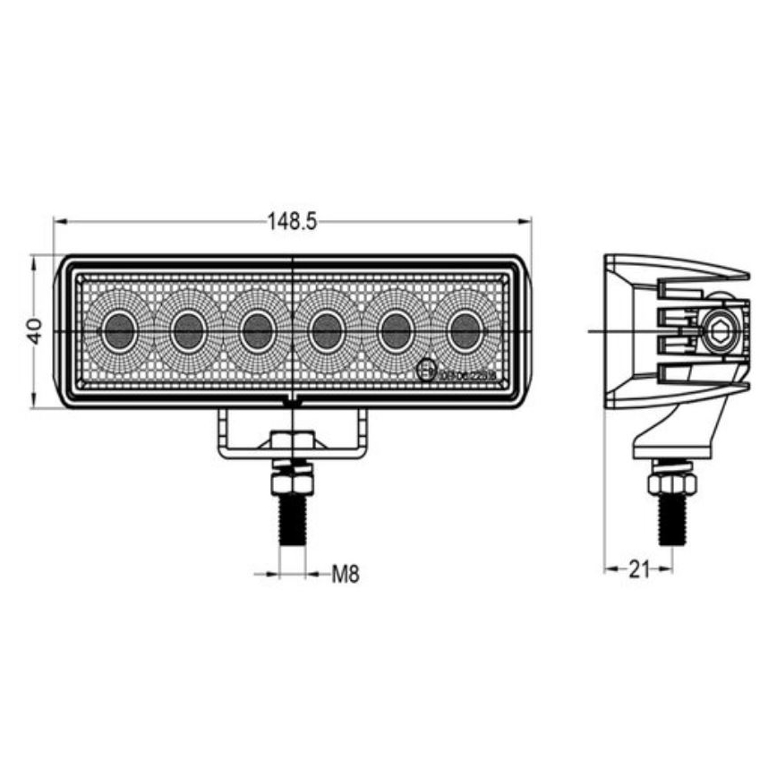 LED Auto kohtvalgusti OSRAM LED/24W/10-30V IP68 5700K