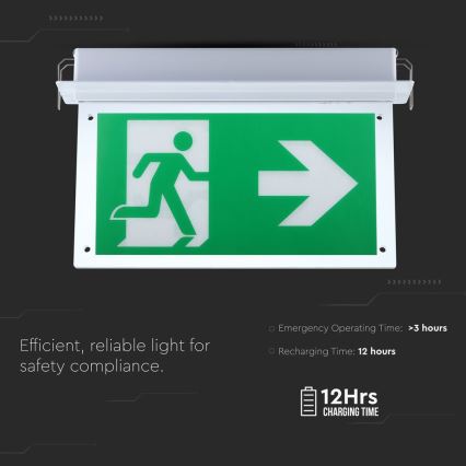 LED Avariivalgusti EMERGENCY EXIT SAMSUNG CHIP LED/2W/230V 6000K