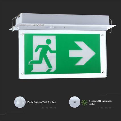 LED Avariivalgusti EMERGENCY EXIT SAMSUNG CHIP LED/2W/230V 6000K