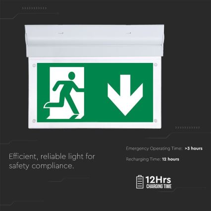 LED Avariivalgusti EMERGENCY EXIT SAMSUNG CHIP LED/2W/230V 6000K