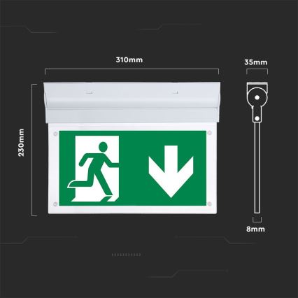 LED Avariivalgusti EMERGENCY EXIT SAMSUNG CHIP LED/2W/230V 6000K