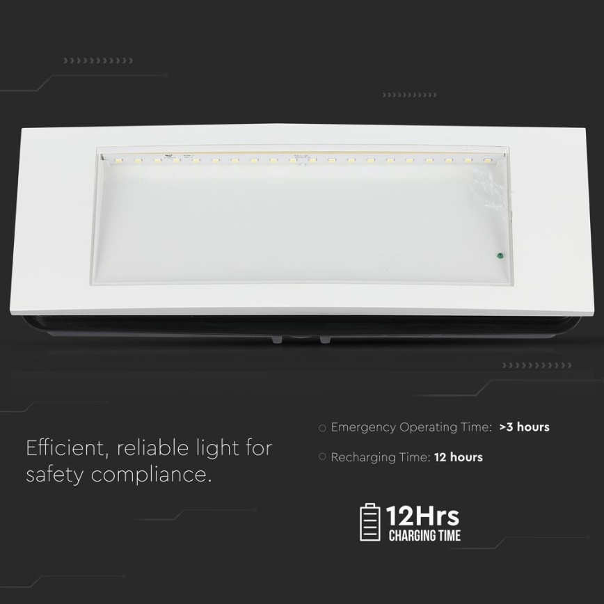 LED Avariivalgusti EMERGENCY EXIT SAMSUNG CHIP LED/3,8W/230V 6000K