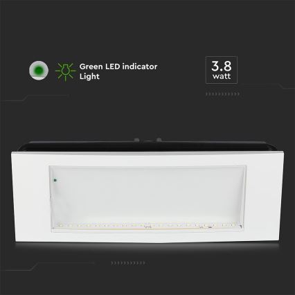 LED Avariivalgusti EMERGENCY EXIT SAMSUNG CHIP LED/3,8W/230V 6000K