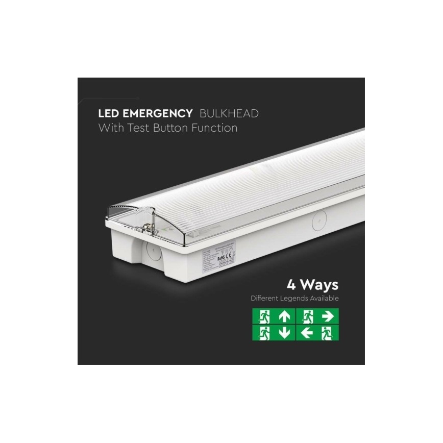LED Avariivalgusti EMERGENCY EXIT LED/3W/230V 6400K IP65
