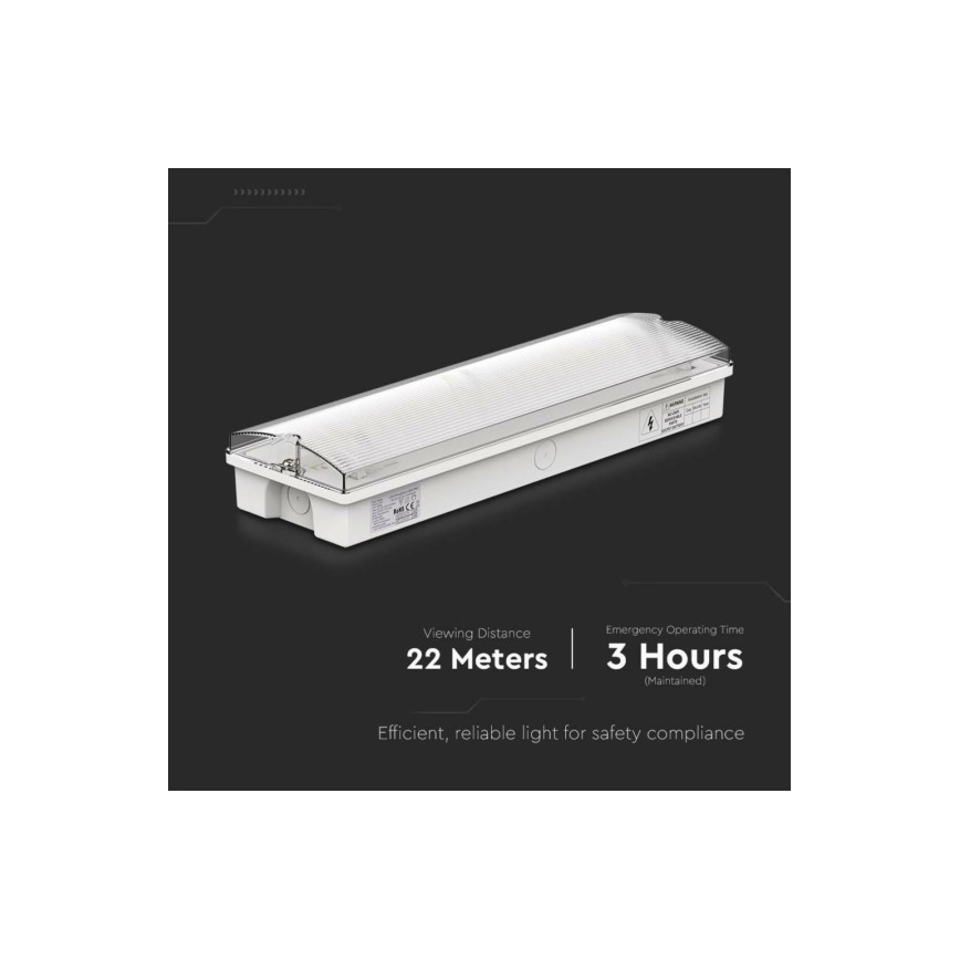 LED Avariivalgusti EMERGENCY EXIT LED/3W/230V 6400K IP65