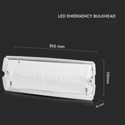 LED Avariivalgusti EMERGENCY EXIT LED/3W/230V 6400K IP65