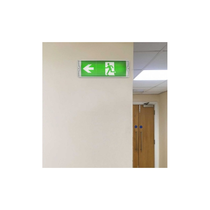 LED Avariivalgusti tavalise funktsionaalsustestiga EMERGENCY EXIT LED/3W/230V 6400K IP65