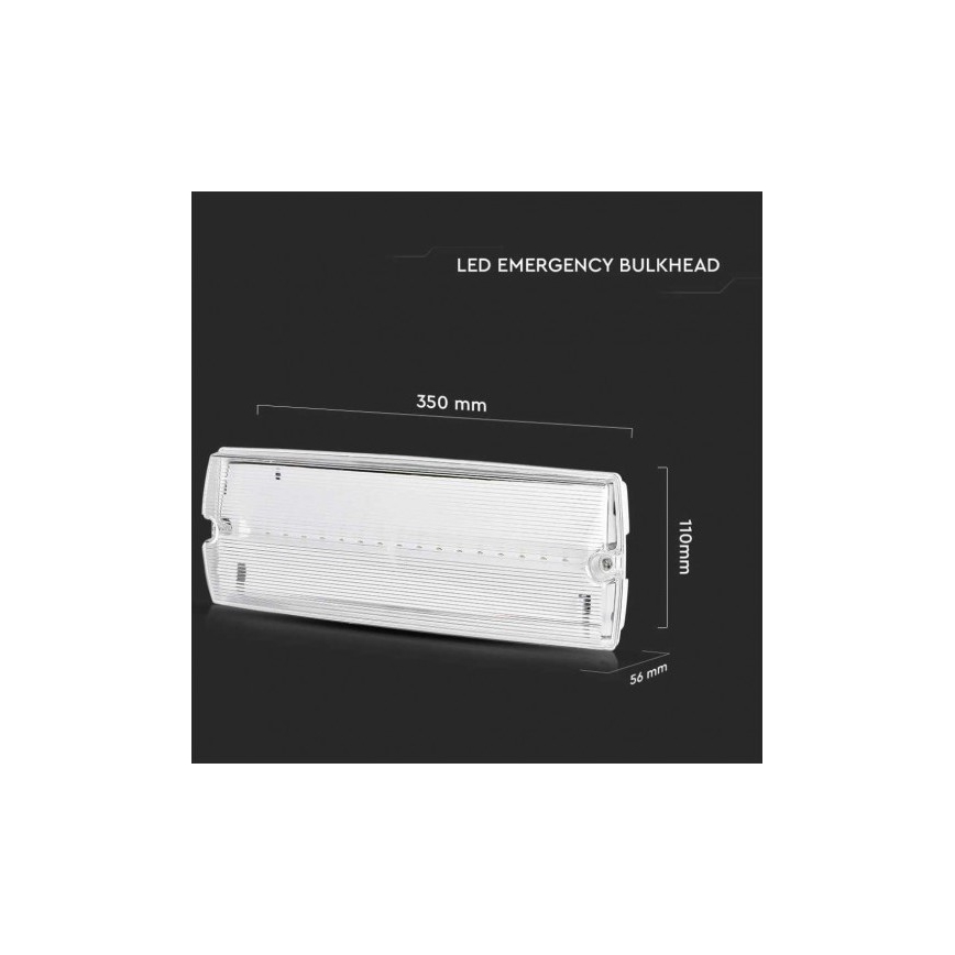 LED Avariivalgusti tavalise funktsionaalsustestiga EMERGENCY EXIT LED/3W/230V 6400K IP65