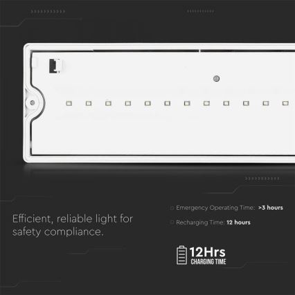 LED Avariivalgusti EMERGENCY EXIT LED/3W/230V IP65 6000K 1200mAh