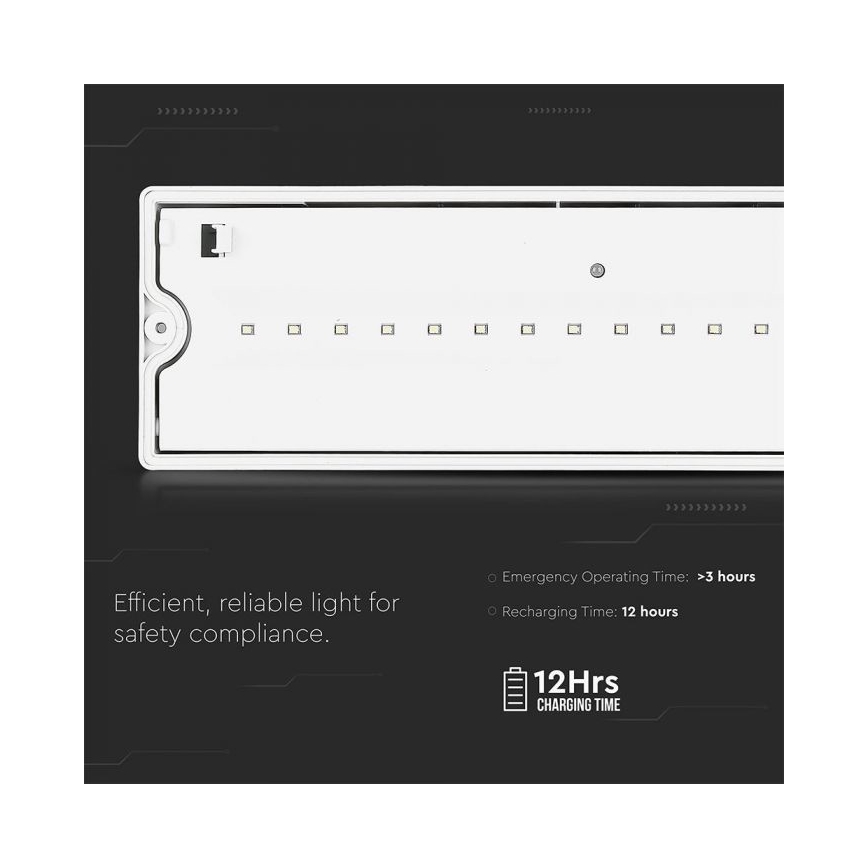 LED Avariivalgusti EMERGENCY EXIT LED/3W/230V IP65 6000K 1200mAh