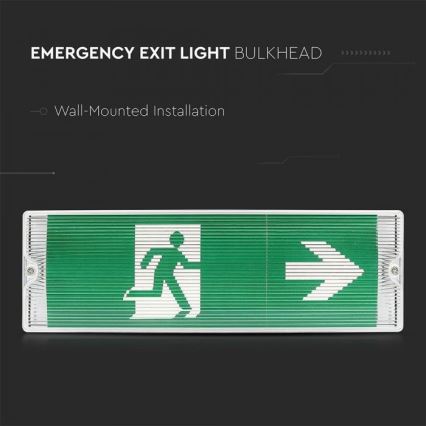 LED Avariivalgusti EMERGENCY EXIT LED/3W/230V IP65 6000K 1200mAh