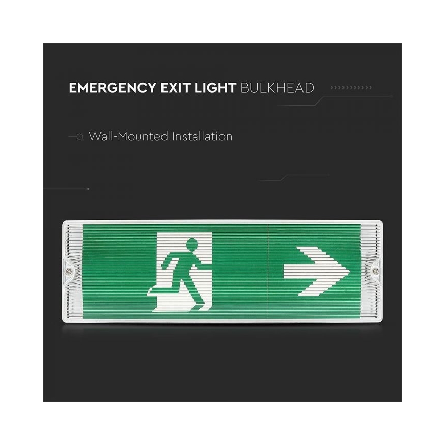 LED Avariivalgusti EMERGENCY EXIT LED/3W/230V IP65 6000K 1200mAh