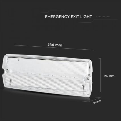 LED Avariivalgusti EMERGENCY EXIT LED/3W/230V IP65 6000K 1200mAh