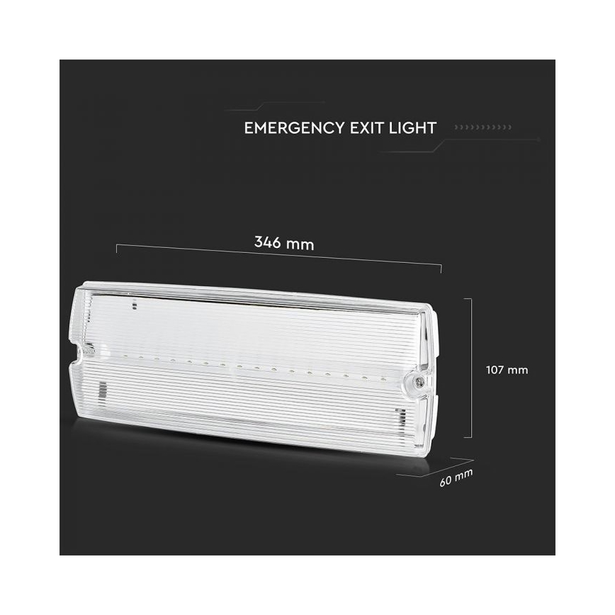 LED Avariivalgusti EMERGENCY EXIT LED/3W/230V IP65 6000K 1200mAh