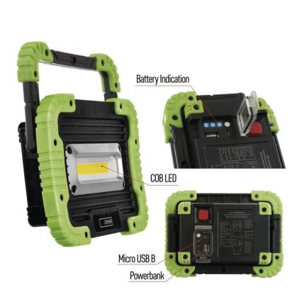 LED COB Laetav prožektor LED/3,7V 3000 mAh IP44