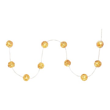 LED dekoratiivkett 10xLED/2xAA soe valge