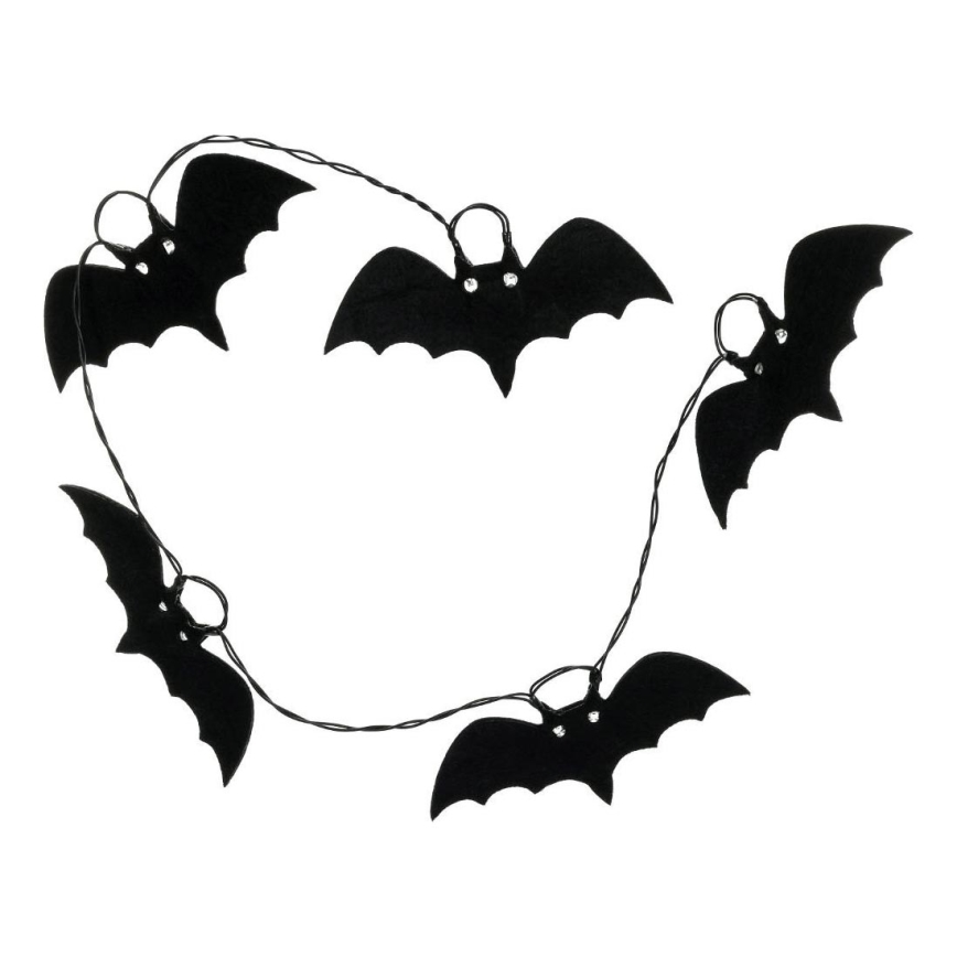 LED dekoratiivne kett HALLOWEEN 10xLED/2xAA/soe valge 1,3m nahkhiired
