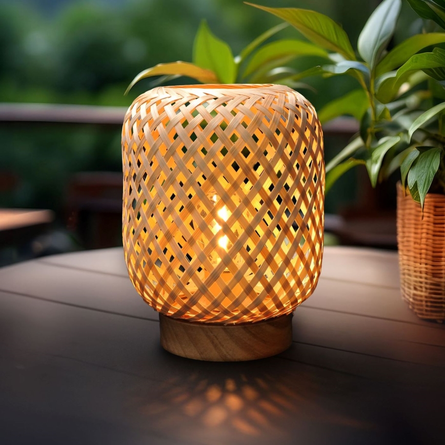 LED Dekoratiivne laualamp BOHO LED/2xAAA rotang