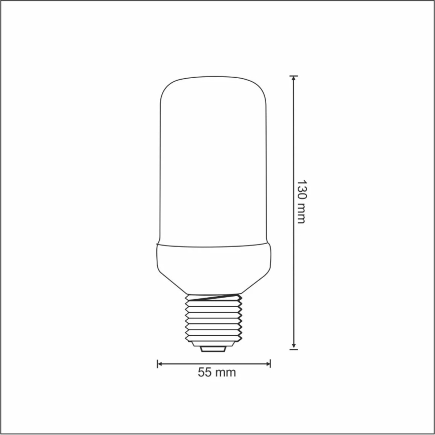 LED Dekoratiivne pirn FLAME T60 E27/3W/230V 1400K