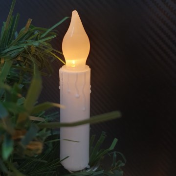 LED-dekoratiivne valgusketi 10xLED/2xAA, 1,65 m, soe valge, küünlakujulised