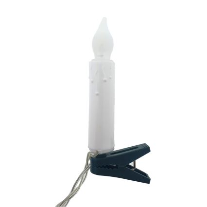 LED-dekoratiivne valgusketi 10xLED/2xAA, 1,65 m, soe valge, küünlakujulised