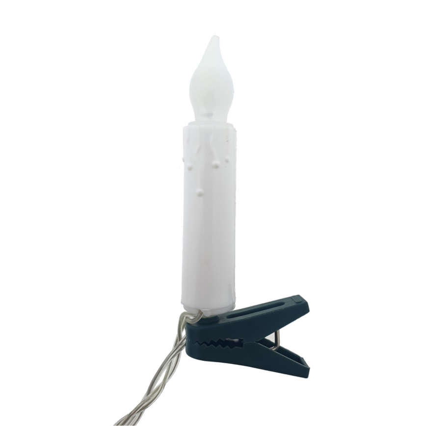 LED-dekoratiivne valgusketi 10xLED/2xAA, 1,65 m, soe valge, küünlakujulised
