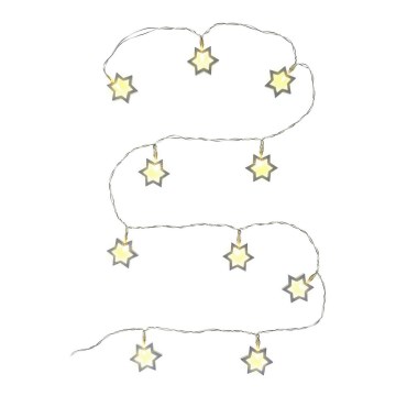 LED dekoratiivne valguskett 10xLED/2xAA 1,8m soe valge