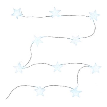 LED dekoratiivne valguskett iminappadega 10×LED/2×AA 1,8 m külmvalge