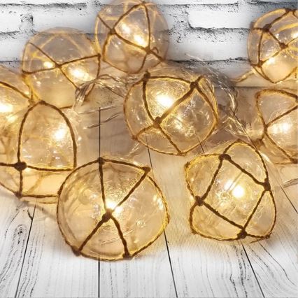LED Dekoratiivne valgustus AHNE 10xLED/2xAA