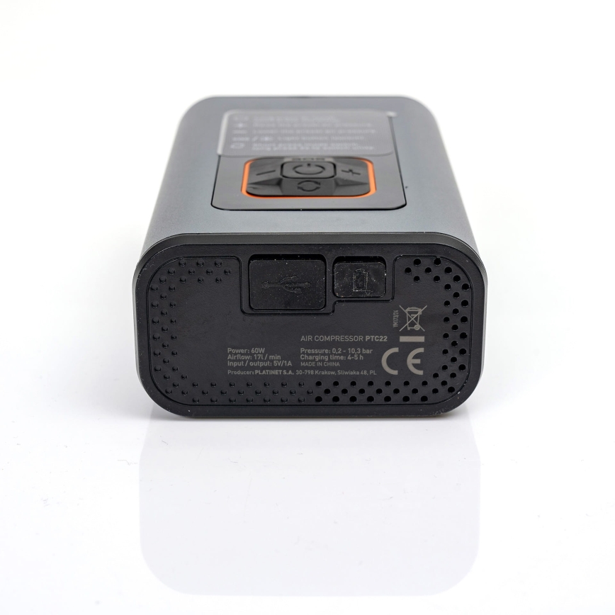 LED Digitaalne taskukompressor 3-ühes 4000 mAh 5W must