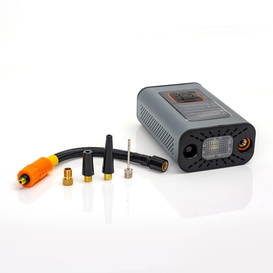 LED Digitaalne taskukompressor 3-ühes 4000 mAh 5W must