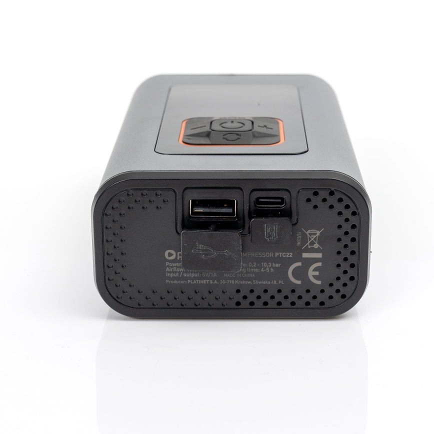 LED Digitaalne taskukompressor 3-ühes 4000 mAh 5W must
