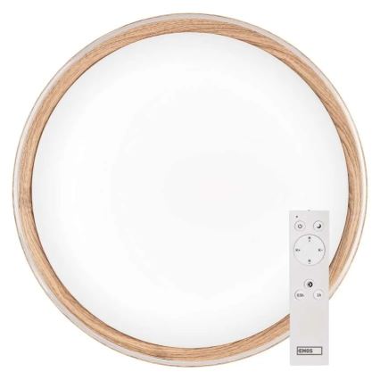Hämardatav LED laelamp ILVI LED/30W/230V 2700-6500K läbimõõt 40 cm puitviimistlus + kaugjuhtimispult