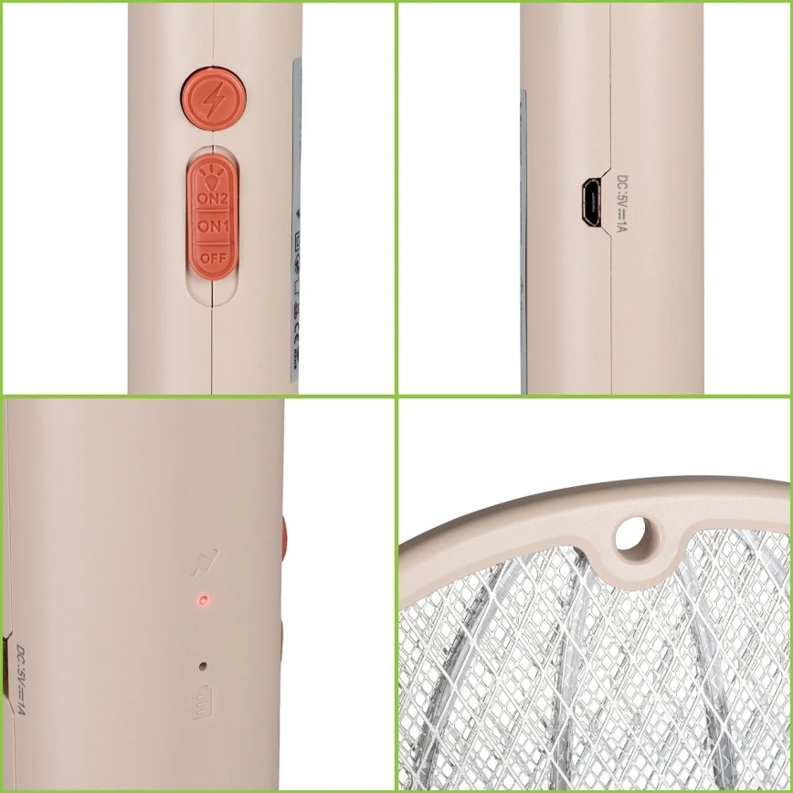 LED Elektriline putukalõks 2-ühes 500 mAh/5V beež