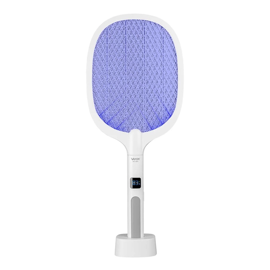 LED Elektriline putukalõks 2in1 LCD ekraaniga 1200 mAh/5V valge