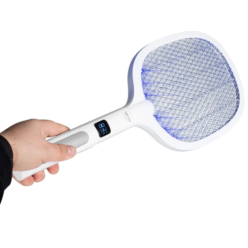 LED Elektriline putukalõks 2in1 LCD ekraaniga 1200 mAh/5V valge