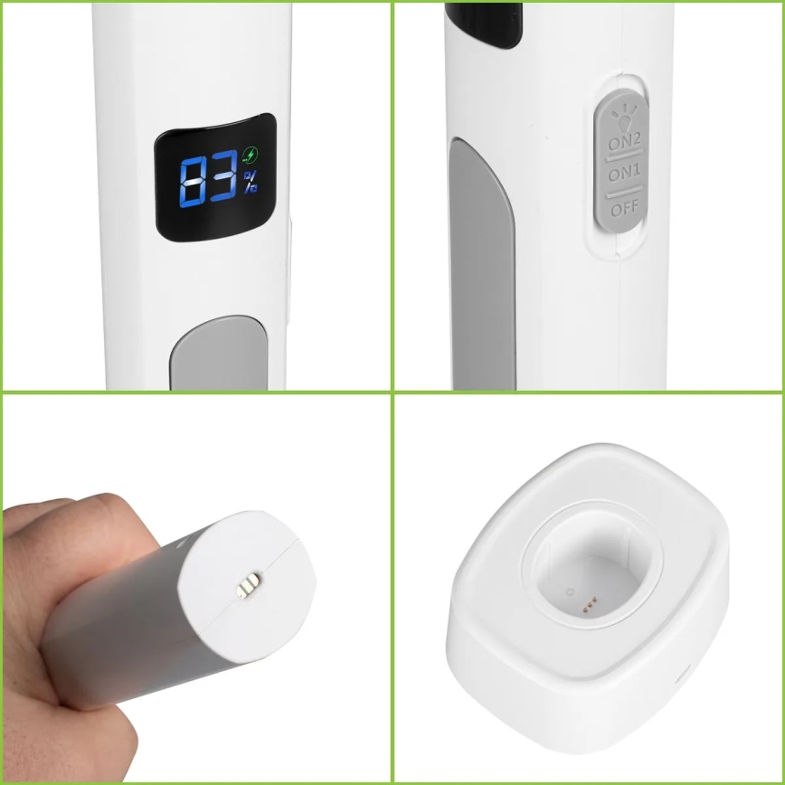 LED Elektriline putukalõks 2in1 LCD ekraaniga 1200 mAh/5V valge