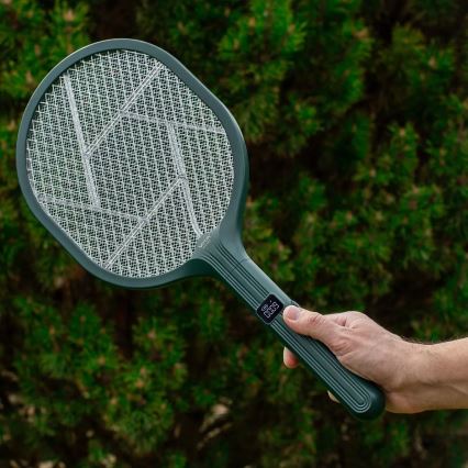 LED Elektriline putukapüüdja 2-ühes LCD-ekraaniga 1200 mAh/5V roheline