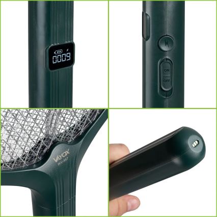 LED Elektriline putukapüüdja 2-ühes LCD-ekraaniga 1200 mAh/5V roheline