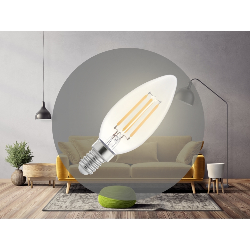 LED-filamentpirn C37 E14/6W/230V 3000K