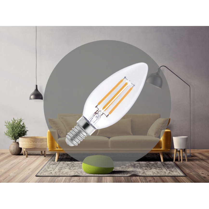LED-filamentpirn C37 E14/6W/230V 3000K