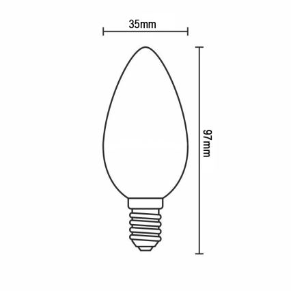 LED-filamentpirn C37 E14/6W/230V 4000K
