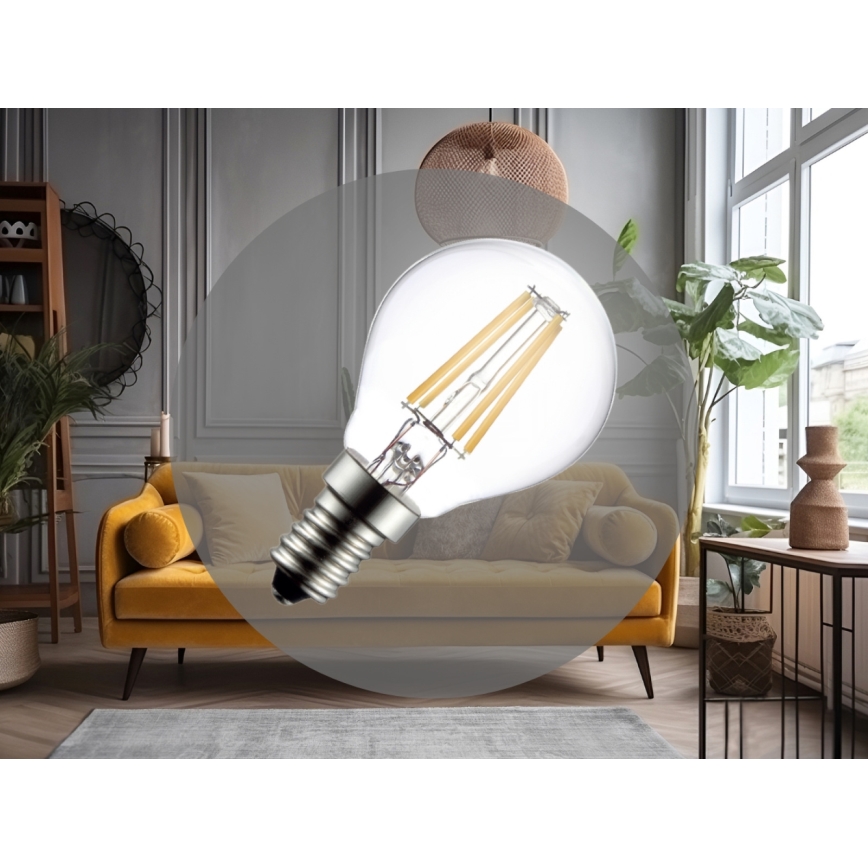 LED-filamentpirn G45 E14/6W/230V 4000K