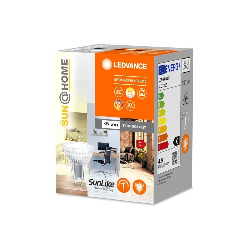 LED Hämardatav antibakteriaalne pirn PAR16 GU10/4,9W/230V Wi-Fi - Ledvance