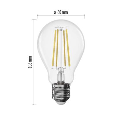 LED hämardatav filament-pirn A60 E27/7,5W/230V 2700K