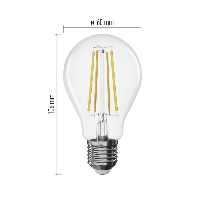 LED hämardatav filament-pirn A60 E27/7,5W/230V 2700K