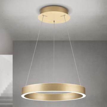 LED hämardatav kaabliga rippvalgusti KOLK LED/40W/230V 2700/3000/4000K läbimõõt 40 cm kuldne