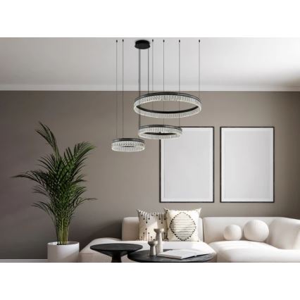 Hämardatav LED-kristall-lühter kaablil THALIA LED/120W/230V 3000-6000K + kaugjuhtimispult
